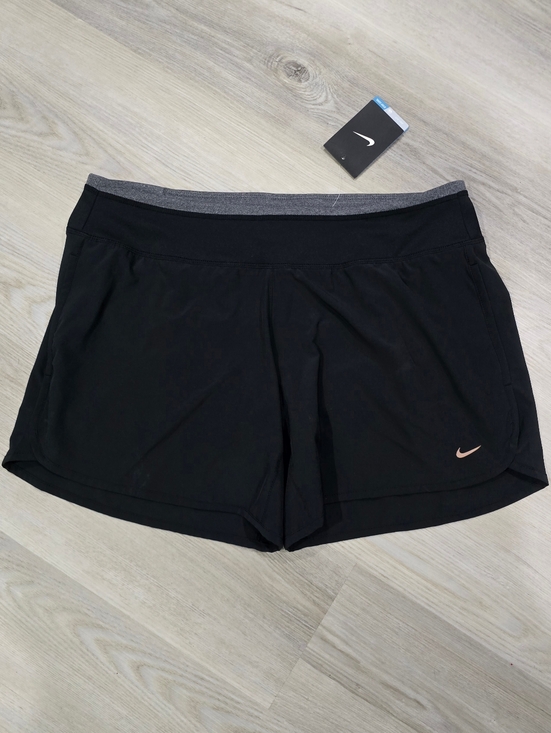 Nike Pants - Nike Women's Black Running Shorts with Gold Swoosh Dri-Fit Size L NWT